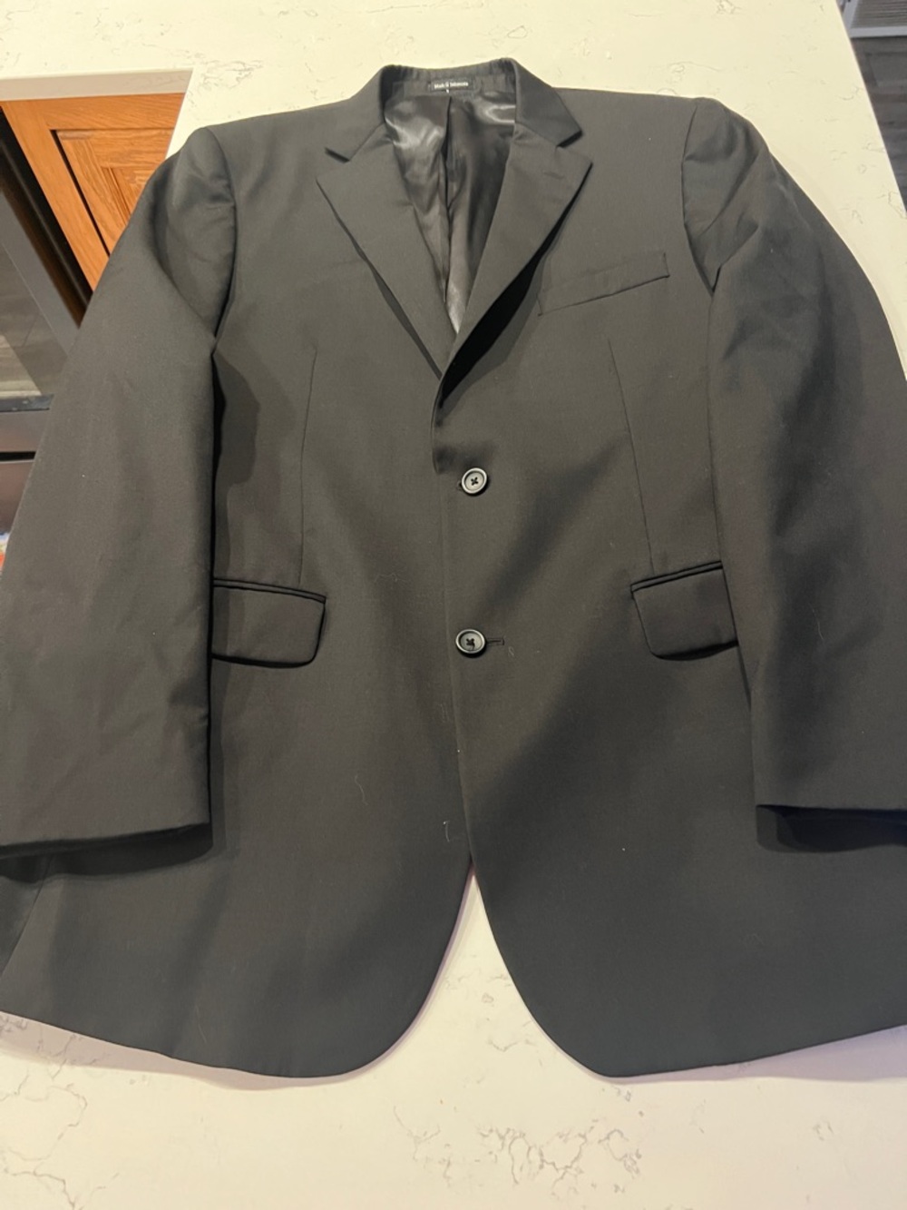 Men's Black Two-Button Sport Coat Blazer